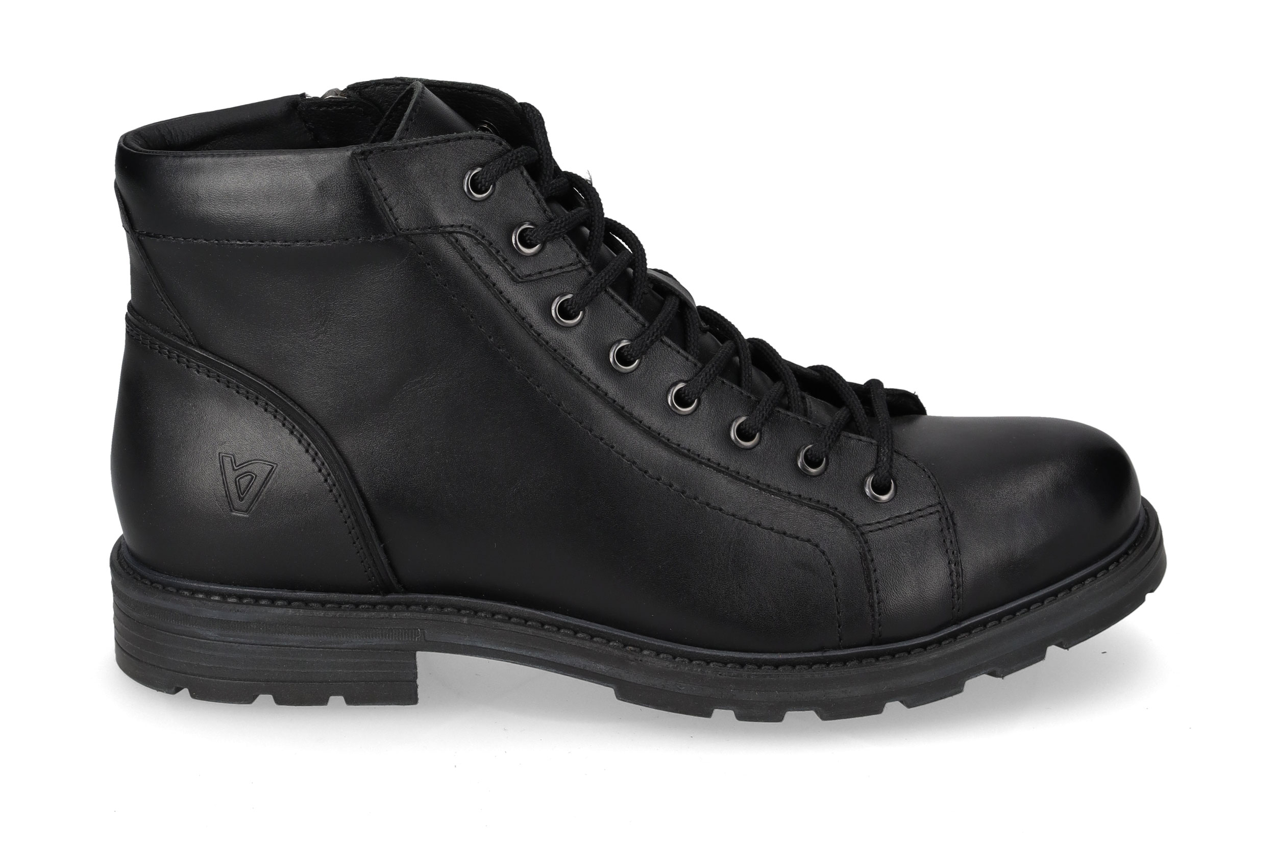 Dark Calfskin Lace-Up Ankle Boot 36806